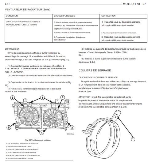 Manuel d'atelier Chrysler Voyager 2000 français