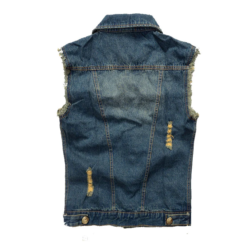 Gilet jean biker arraché