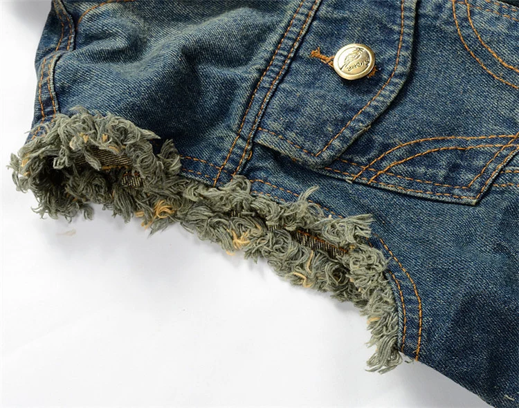 Gilet jean biker arraché