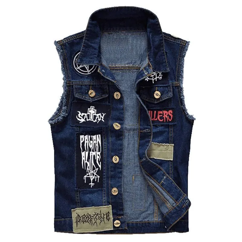 Gilet jean biker - Diamonhate