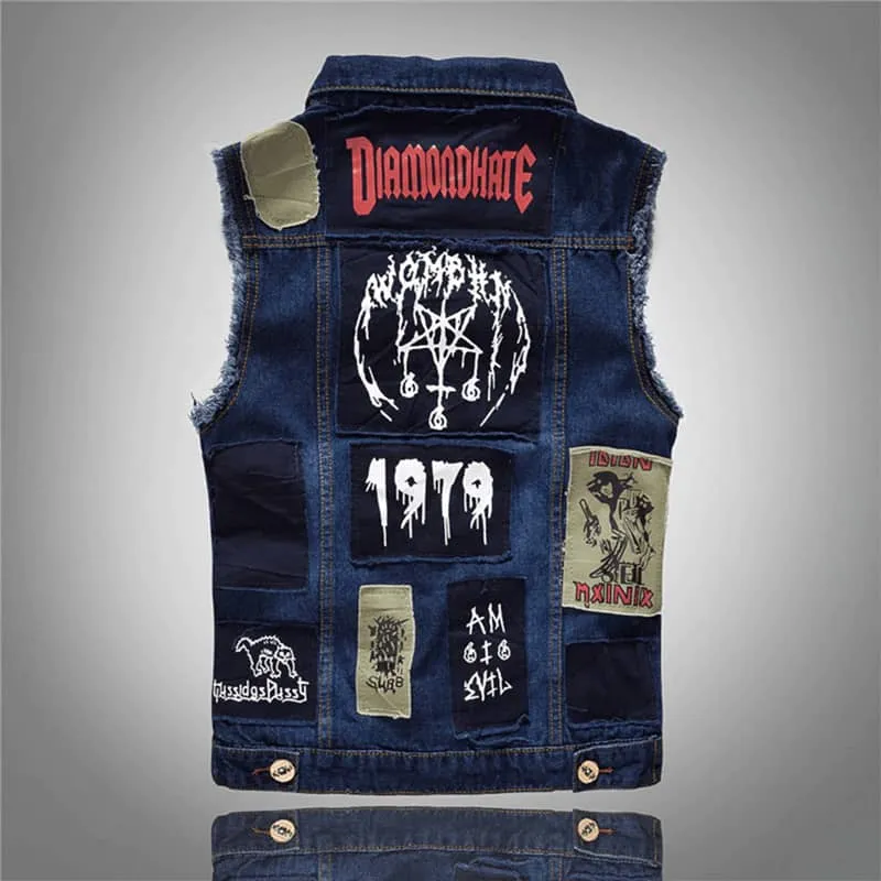 Gilet jean biker - Diamonhate