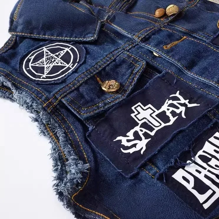 Gilet jean biker - Diamonhate