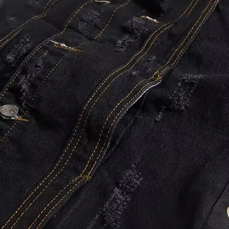 Gilet jean biker troué