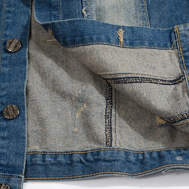 Gilet jean biker - Drapeau Américain