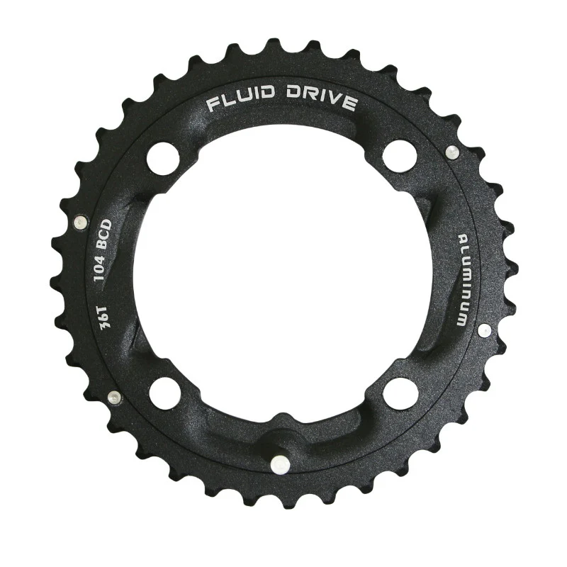 Plateau VTT 4 branches Ø 104 Pour Sunrace 36 dents Triple Milieu-Extérieur Noir Alu Compatible Autres Marques