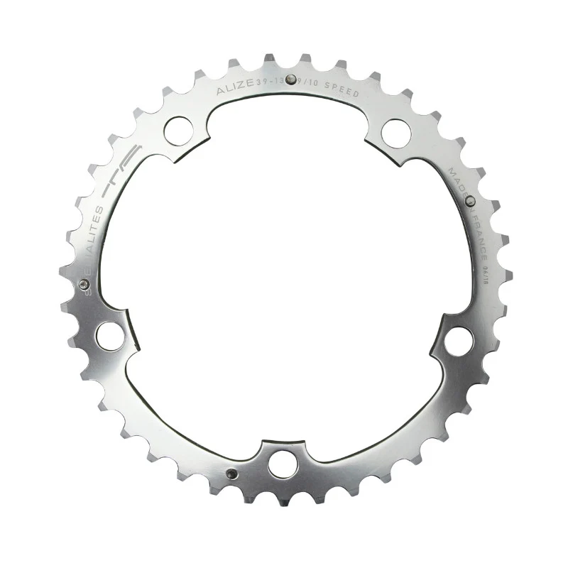 Plateau Route 5 branches Ø 130 Ta Alize Triple 40 dents Milieu Argent Alu 7075 Type Shimano 8-9-10V.