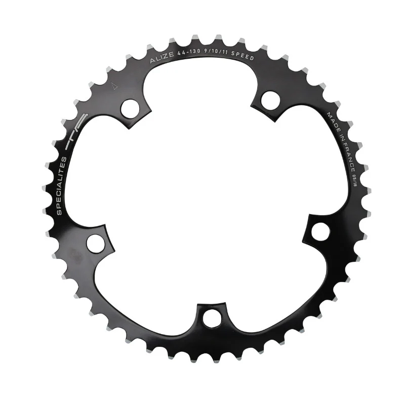 Plateau Route 5 branches Ø 130 Ta Alize 44 dents Intérieur Noir Alu 7075 Type Shimano 8-9-10V.