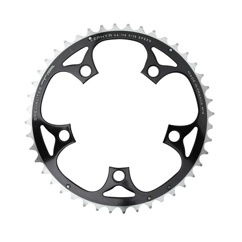 Plateau Route 5 branches Ø 110 Ta Zephyr 44 dents Extérieur Noir Alu 7075 Type Shimano 9-10V.
