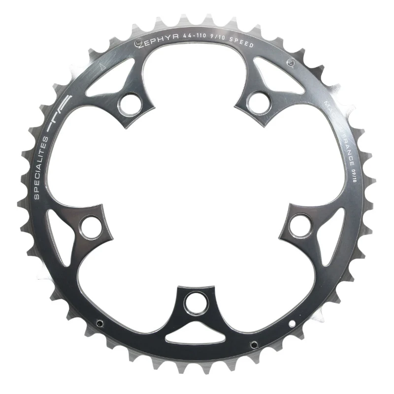 Plateau Route 5 branches Ø 110 Ta Zephyr 44 dents Extérieur Argent Alu 7075 Type Shimano 9-10V.