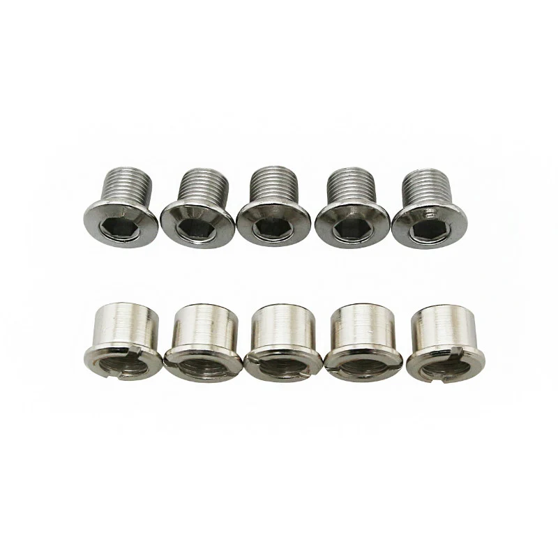 Intravis Pédalier Ta Acier Compatible Double Plateaux 5 Branches M8X6.5 (Jeu De 5) - Vis Et Cheminee