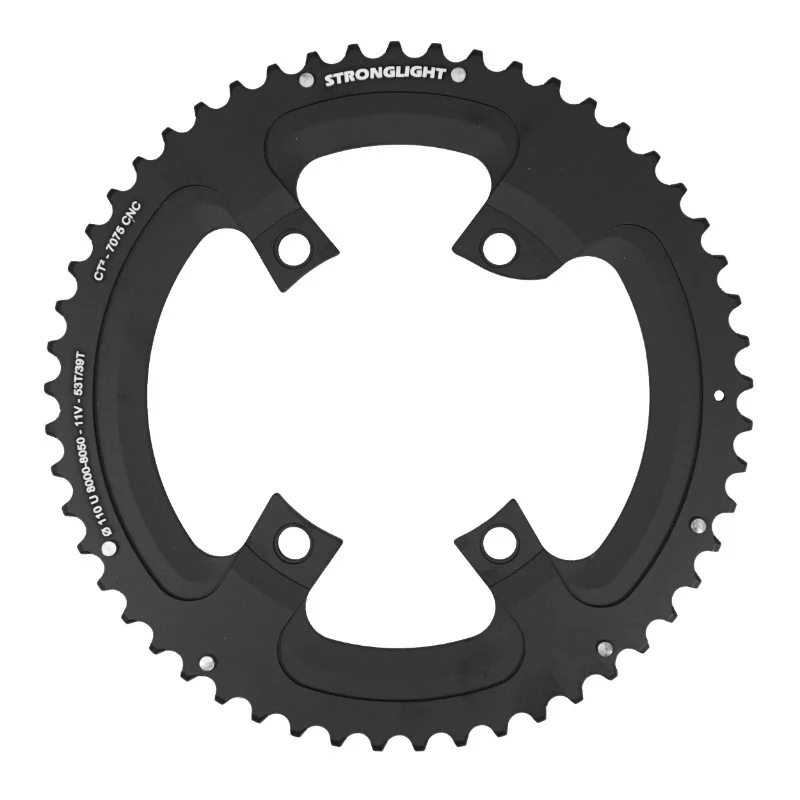 Plateau Route 4 branches Ø 110 Pour Shimano Ultegra R8000 - R8050 Stronglight 53 dents Extérieur Noir Ct2 11V. (Pour Plateau 39 dents)