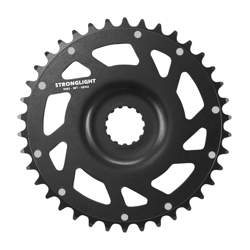 Plateau VTT Direct Mount 38 dents Noir Alu Stronglight VAE-E-Bike Mono Alu 7075 Stronglight (Pour Systeme Bosch 3Ème Generation)