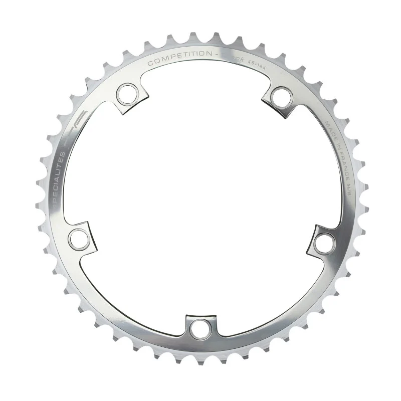 Plateau Piste 5 branches Ø 144 Ta 51 dents Argent Alu 7075 Pour Chaîne 3.17 mm (1"1-8)