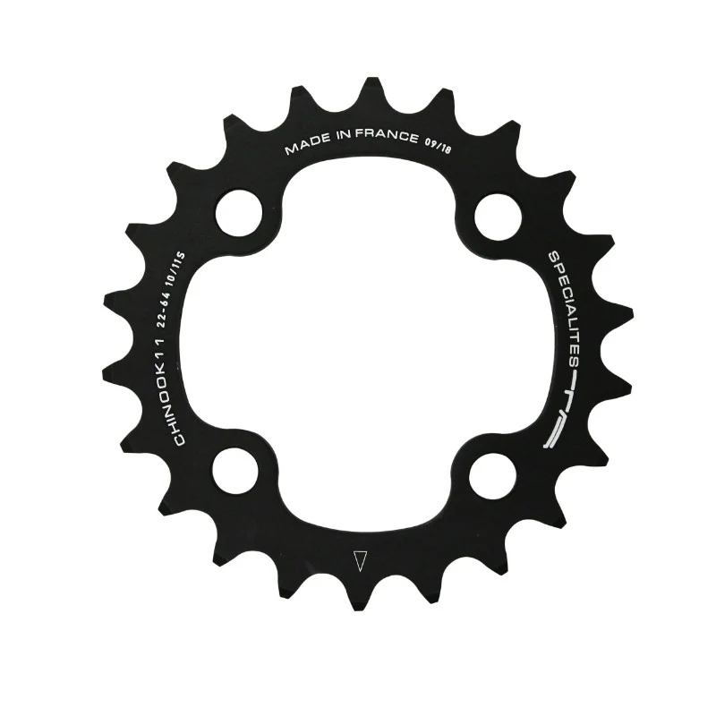 Plateau VTT 4 branches Ø 104 Ta Chinook Double-Triple 32 dents Extérieur Noir Alu Pour Shimano - Sram - Race Face - Fsa 10-11V. (Compatible Milieu En Triple Plateau)