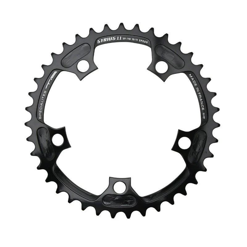 Plateau Route 5 branches Ø 110 Ta Syrius 36 dents Intérieur Noir Alu 7075 Type Shimano 10-11V.