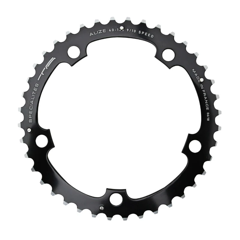 Plateau Route 5 branches Ø 130 Ta Alize Triple 40 dents Milieu Noir Alu 7075 Type Shimano 8-9-10V.