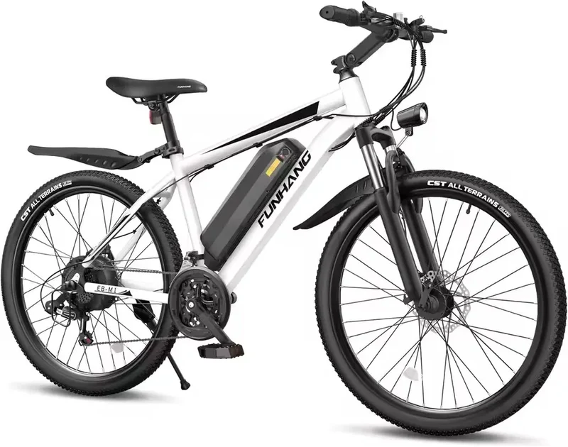 Electric Bike, Peak 1000W Ebike, 26 "Electric Mountain Bike 48V 374.4WH Battery with Adjustable Stemm, Commuter E Bike