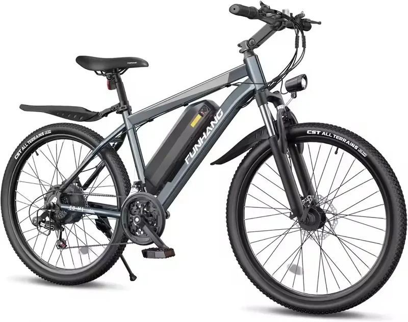 Electric Bike, Peak 1000W Ebike, 26 "Electric Mountain Bike 48V 374.4WH Battery with Adjustable Stemm, Commuter E Bike