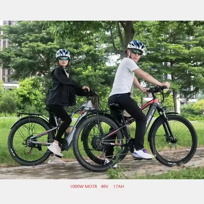 RANDRIDE YG90 Electric Bicycle 1000W 48V17AH Hydraulic Brake Ebike with Full Suspension 21 Gears Shift Free Rack