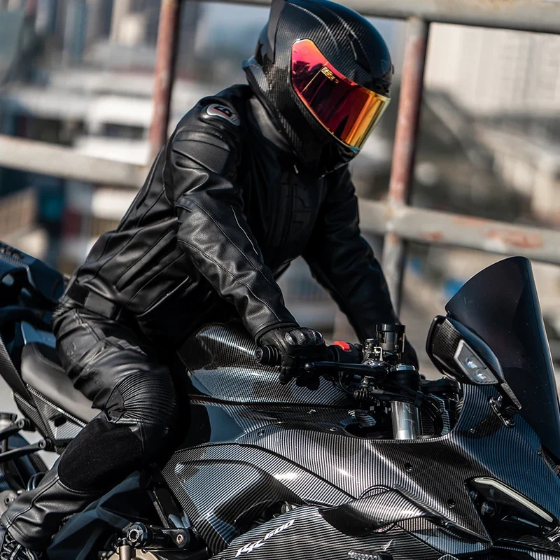 Leather Motorcycle Jacket Men's Chaqueta Moto Waterproof Moto Suit Motorbike Riding Jacket Motocross Jacket Motorcycle Clothing