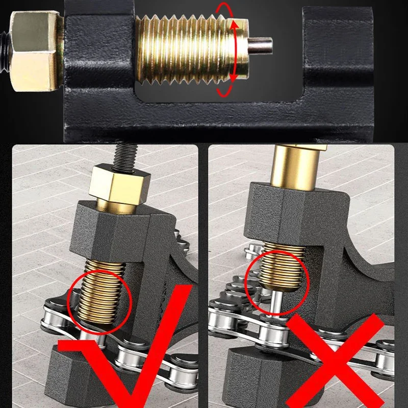Motorcycle Chain Breaker Chain Link Removal Separator Motor Chain Breaker Riveting Tool 420-530 Motorcycle Parts Repair Tool