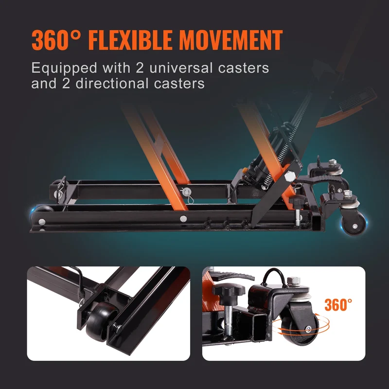 VEVOR Steel Hydraulic Motorcycle Jack Stand 1500 LBS ATV Scissor Lift Jack, 4.7"-15" Scissor Lift Jack Stand for Motorcycle ATV