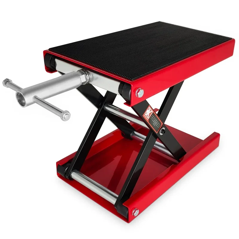 Motorcycle Lift 1100 LBS Motorcycle Scissor Lift Jack with Wide Deck & Safety Pin,Center Hoist Crank Stand,Steel Scissor Jack