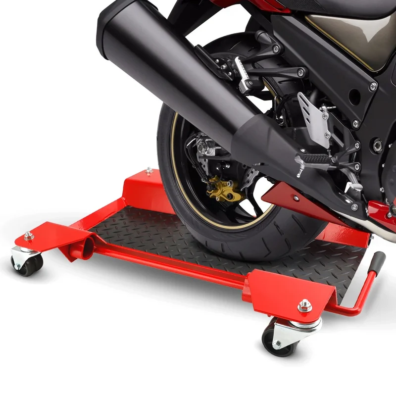 Areyourshop Motorcycle Centre Stand Moving Dolly Trolley Platform 360 Degree Casters 250kg Trailer Moving Carrier for Motorbike
