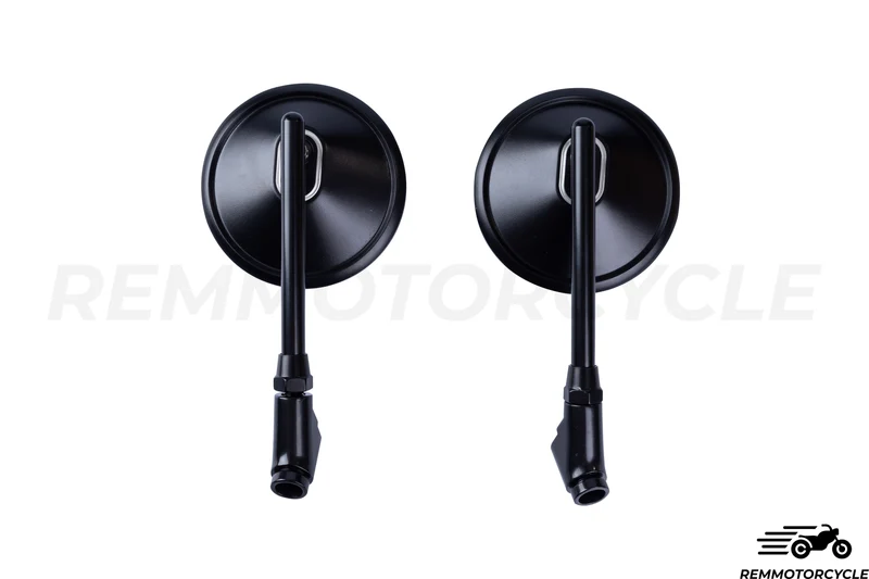 Rétroviseurs CNC rond noir homologués