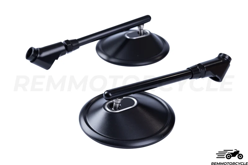 Rétroviseurs CNC rond noir homologués