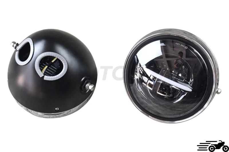 Phare LED Moto 20 cm avec Diurne