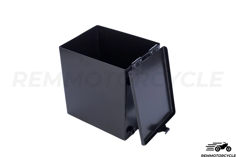 Boite batterie moto en métal noir