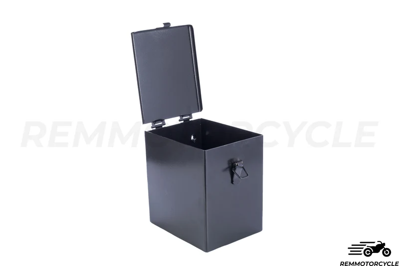 Boite batterie moto en métal noir