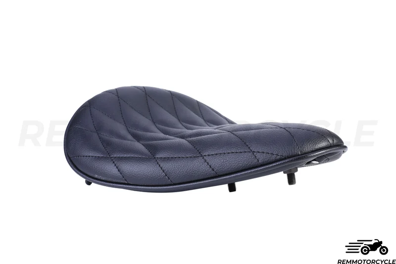 Selle Noir Bobber/Chopper Cuir Diamant