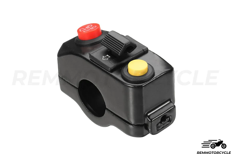 Commodo clignotant moto Alu Klaxon et Feux pour guidon 22mm