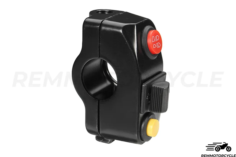 Commodo clignotant moto Alu Klaxon et Feux pour guidon 22mm