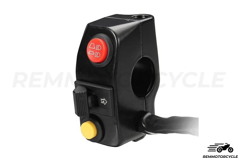 Commodo clignotant moto Alu Klaxon et Feux pour guidon 22mm