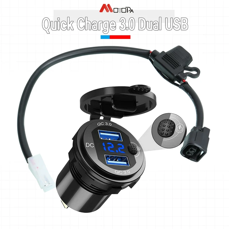 Motorcycle XL750V Quick Charge 3.0 Dual USB charger For Honda 750 TRANSALP XL750 xl750v 2023 2024 2025