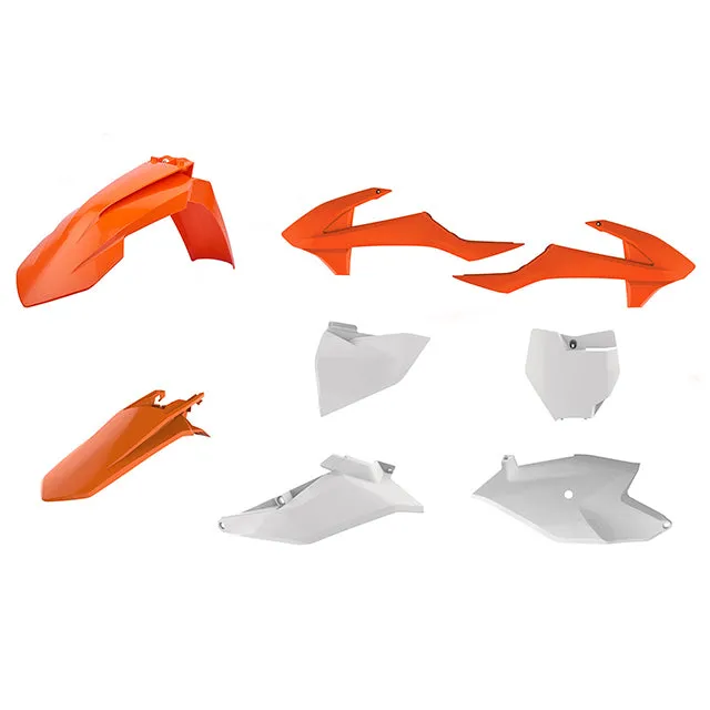 Kit de plásticos KTM 85SX 18-22 Polisport - OEM naranja-blanco