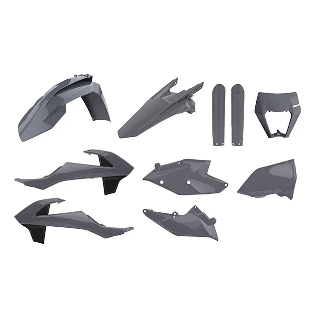 Kit de plásticos con mascara careta KTM EXC/EXC-F 17-19 Polisport - nardo grey