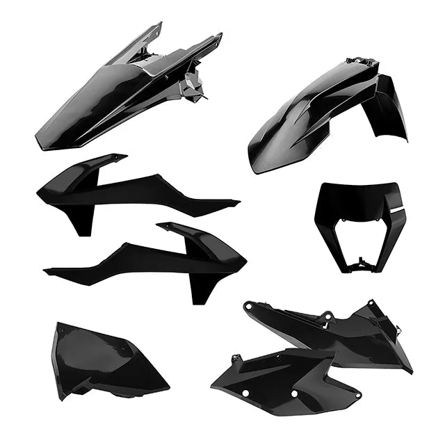 Kit de plásticos con mascara careta KTM EXC/EXC-F 17-19 Polisport - negro