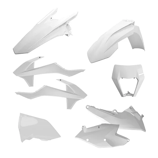 Kit de plásticos con mascara careta KTM EXC/EXC-F 17-19 Polisport - blanco