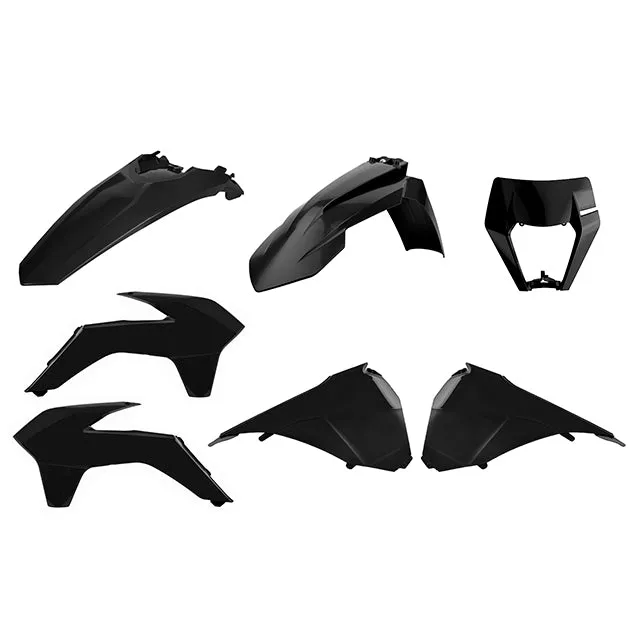 Kit de plásticos Restyling delanteros con mascara careta KTM EXC/EXC-F 14-16 Polisport - negro