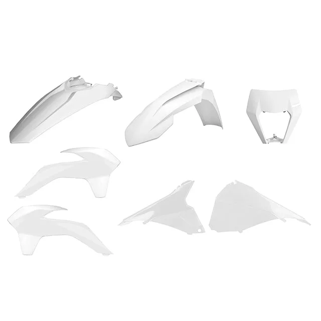 Kit de plásticos Restyling delanteros con mascara careta KTM EXC/EXC-F 14-16 Polisport - blanco