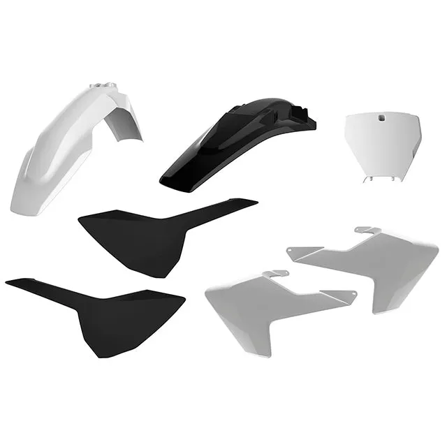 Kit de plásticos TC125/250 FC250/350/453 16-18 Polisport - negro-blanco