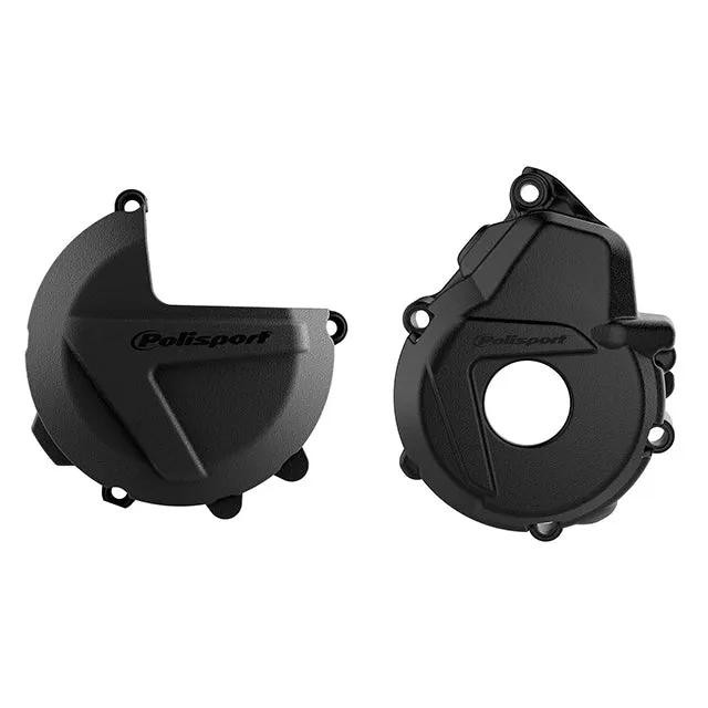 Kit Tapa embrague y encendido Husqvarna FE250/350 19-22 KTM EXCF/XCFW 250/350 17-22 Polisport - negro
