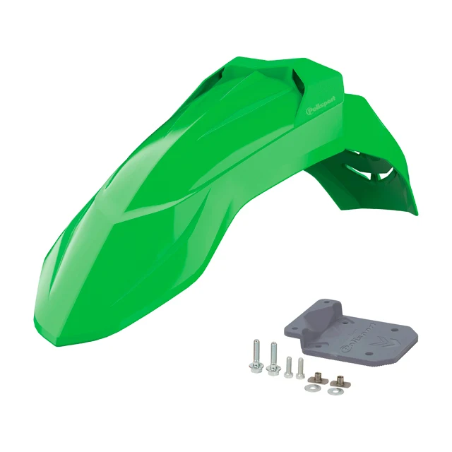 Guardabarros Supermoto con fijación universal Polisport - verde kawasaki