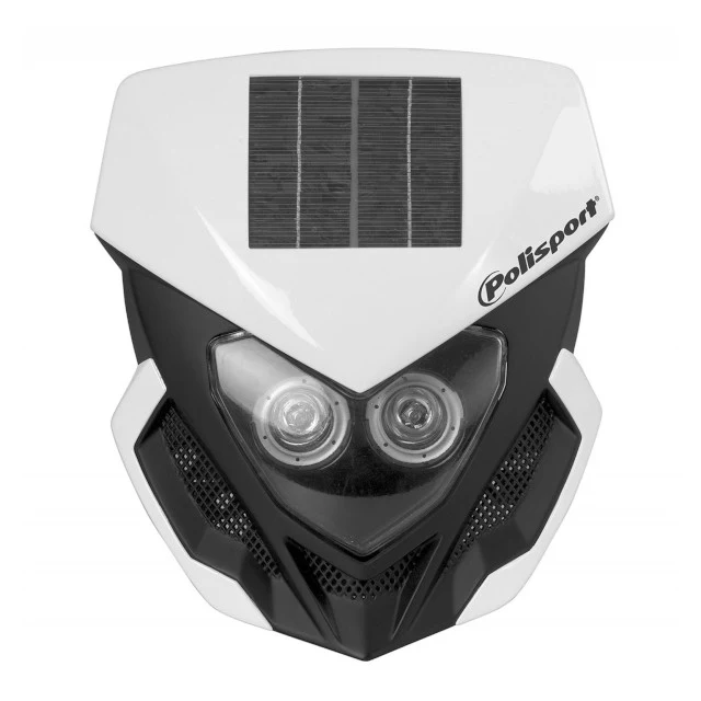 Careta Lookos EVO LED con panel solar Polisport - blanco-negro