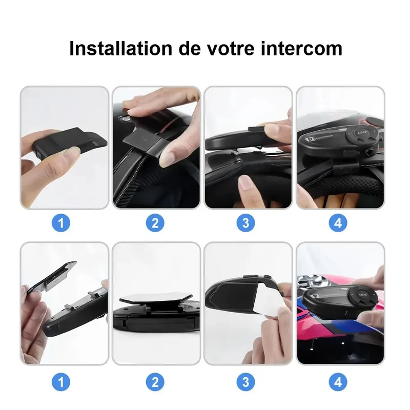 Intercom moto commande guidon