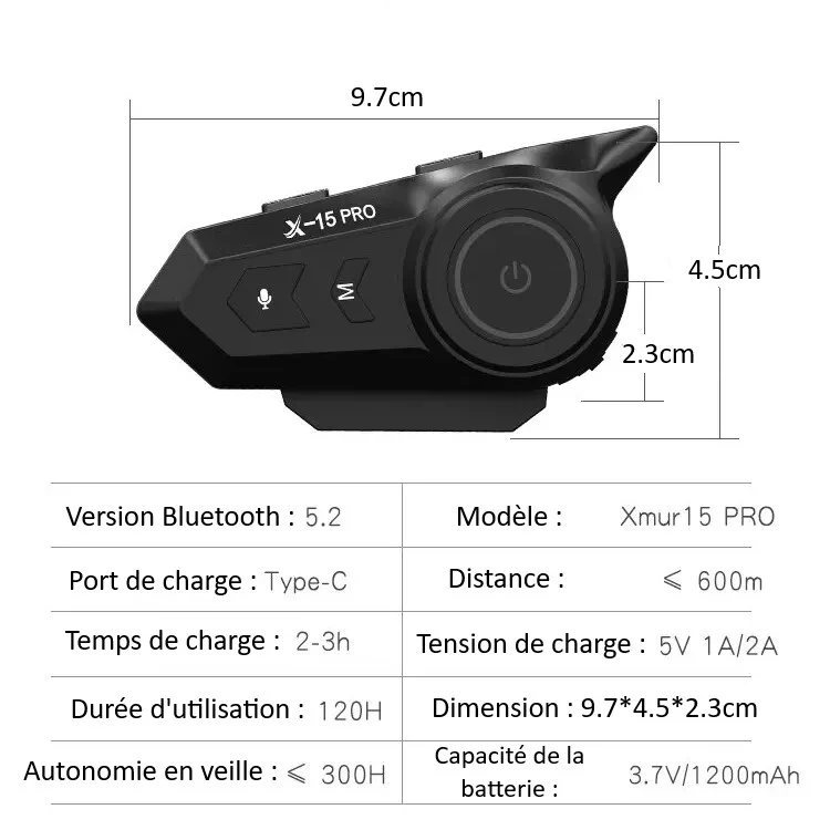 Intercom moto - X-15 PRO